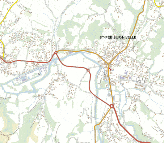 AGENT-CartACom multi-scale map around Saint-Pée-sur-Nivelle
